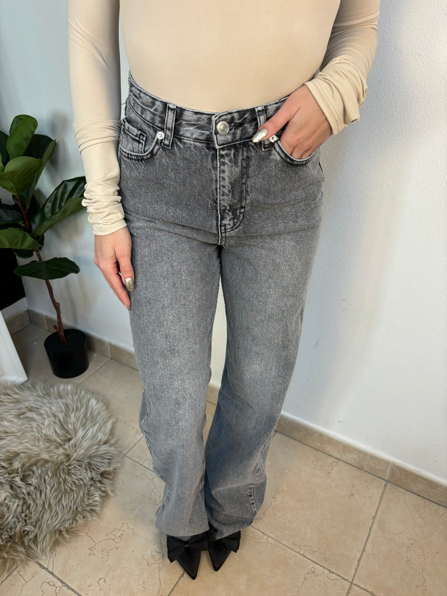 Jeans a palazzo - antracite