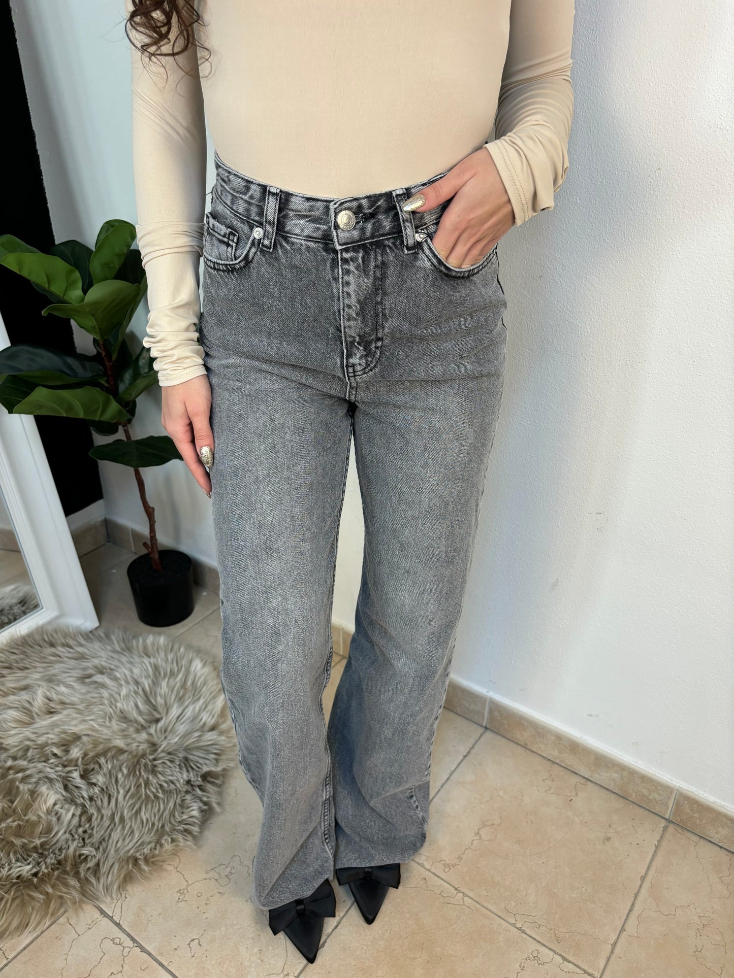 Jeans a palazzo - antracite